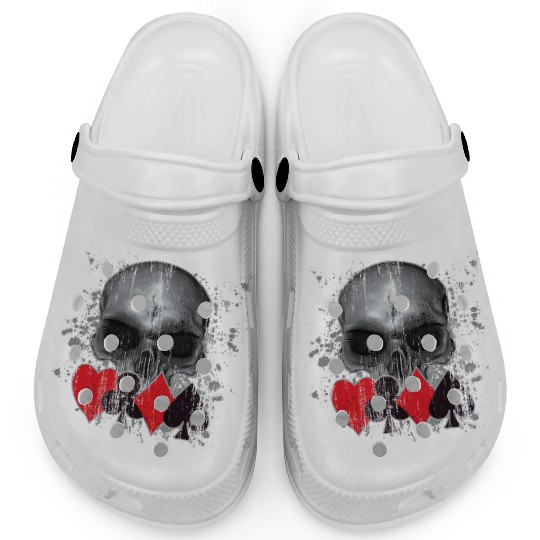 Heavy Metal Punk Poker Skull Clogs