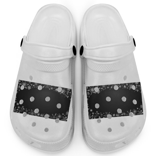 Black White Snowflakes Pattern Clogs