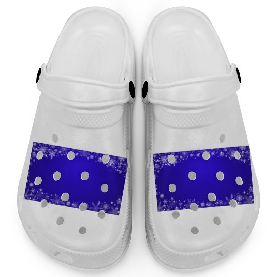 Modern Navy Blue Snowflakes Pattern Clogs