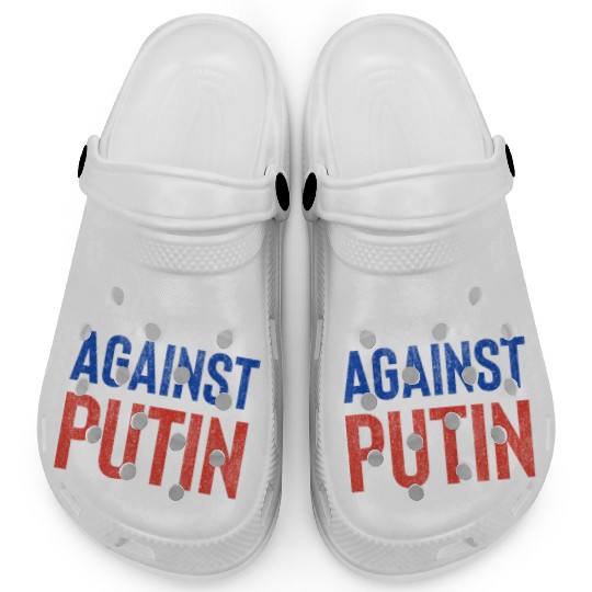 Russian against Putin russia flag grunge Clogs