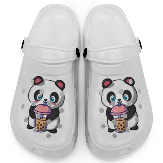 Panda Bear Boba Milk Tea Funny Bubble Tea Lovers Clogs