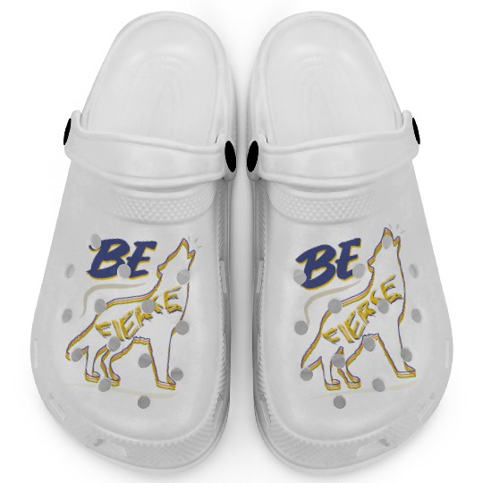Be Fierce Wolf Design Clogs