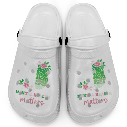 Green and Pink : Mental Health Matters Clogs