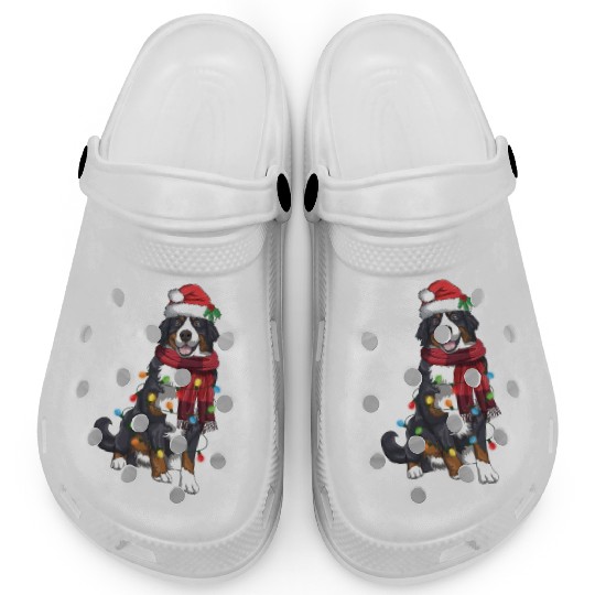 Bernese Mountain Christmas Light Funny Dog Lover Clogs