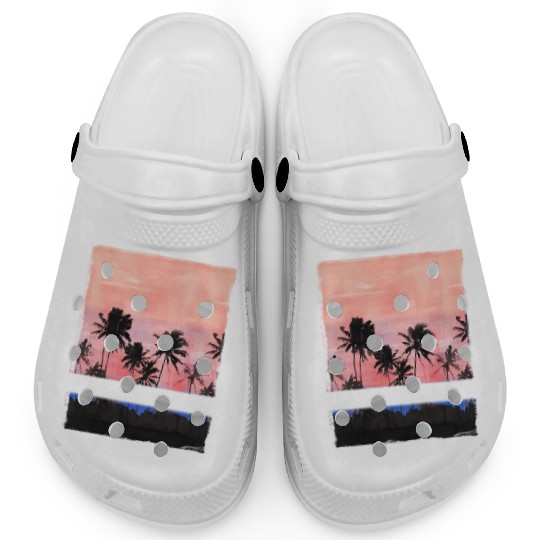 Long Beach California Vacation Souvenir Palm Tree Clogs
