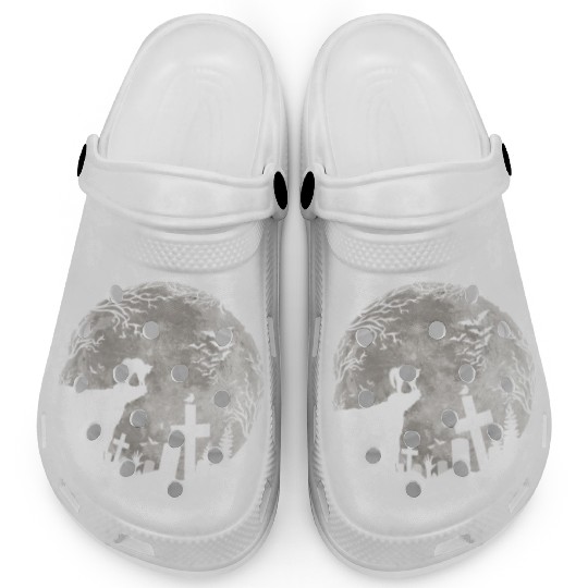 Halloween Black Cat Werewolf Full Moon Bats trick Clogs