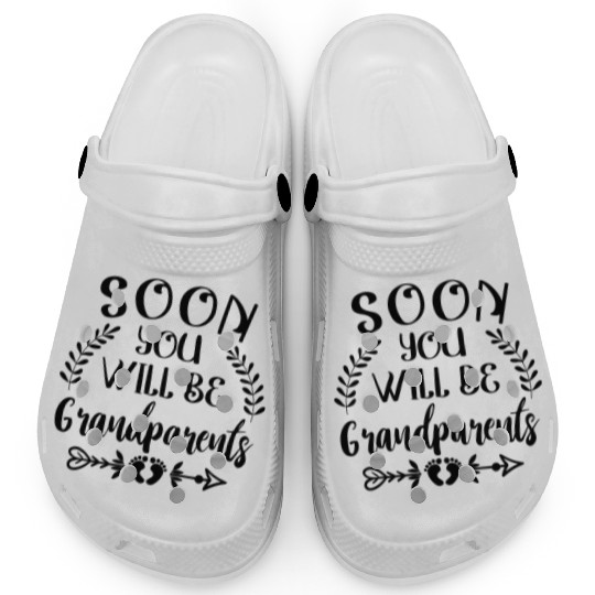 You Will Soon Become Grandparents. Grandma Grandpa Clogs