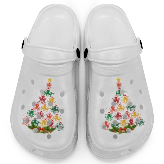 Family Matching Christmas Pajama Octopus Xmas Tree Clogs