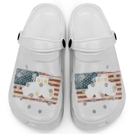 Farming Farmer American Flag Us Clogs