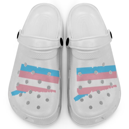 Trans Flag Connecticut LGBT Pride Support Clogs