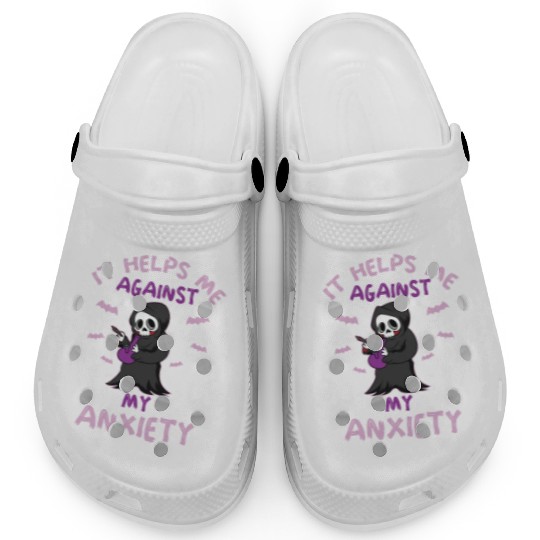 Against My Anxiety Smoking Marijuana Weed Clogs