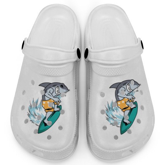 Surfing Shark Wind Surfer Gift Clogs