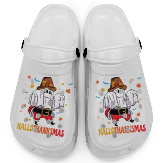 Happy Hallothanksmas Halloween Thanksgiving Santa Clogs