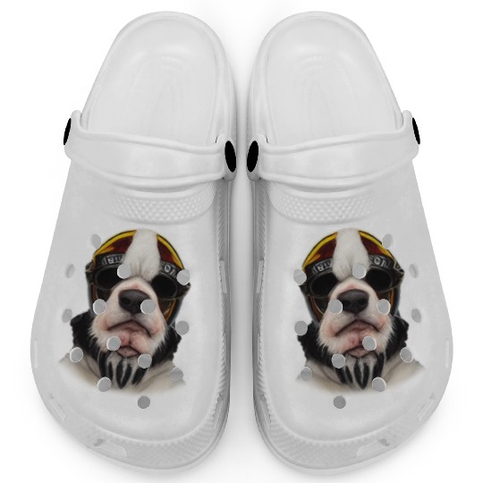 Biker Saint Bernards dog portrait motorcycle Clogs