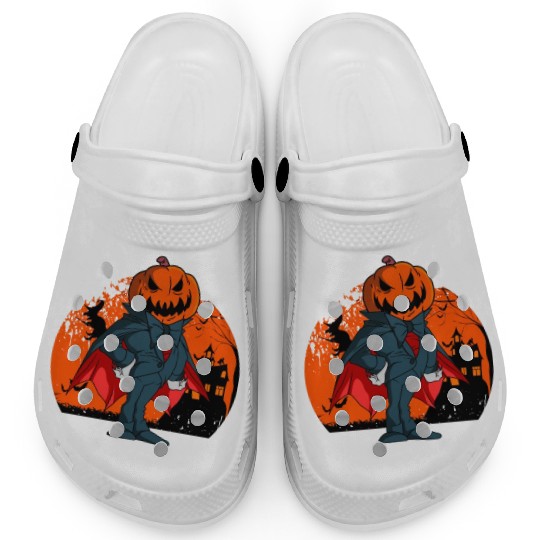 Vampire Pumpkin Head Jack O' Lantern Halloween Clogs
