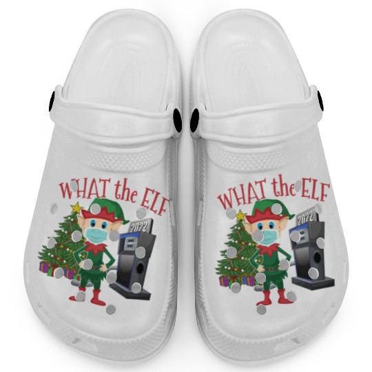 What the Elf - Elf with Mask and Gas Pump Clogs