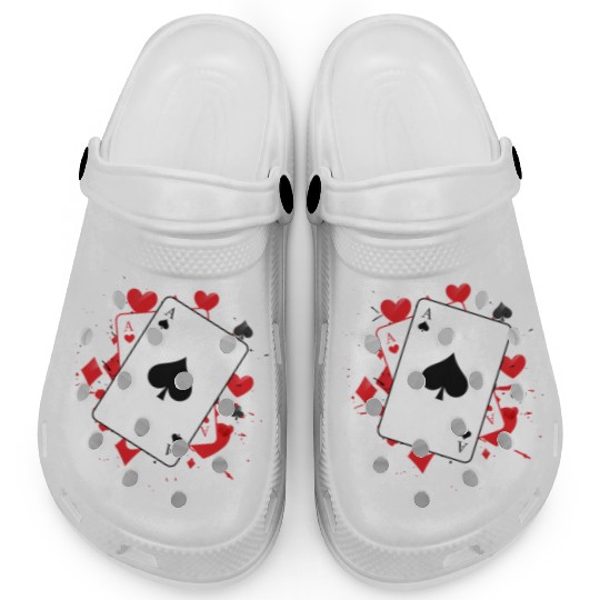 Ace of Spades Playing Card Clogs