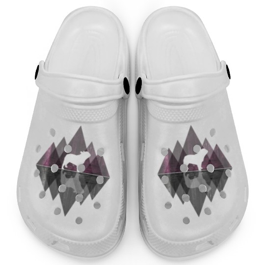 French Bulldog abstract - Geometry Dog Triangle Clogs