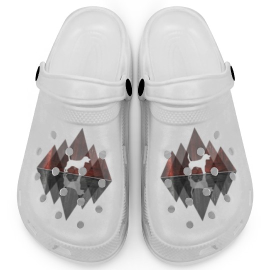 Beagle abstract - Geometry Dog Triangle Clogs
