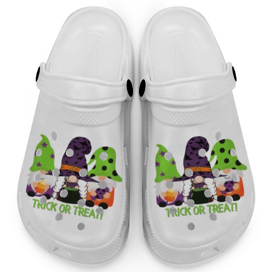 Green Trick or Treat Gnomes Clogs