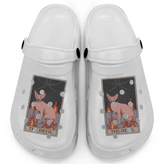 Hairless Cat Devil Tarot Card Design Clogs