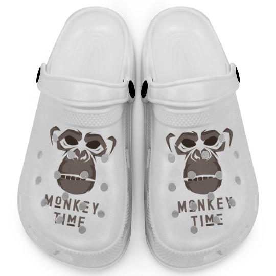 It's Monkey Time Cute Adorable Funny Monkey Face Clogs