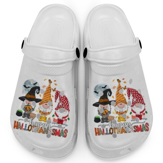 Happy Hallothanksmas Gnomes Lover Halloween Clogs