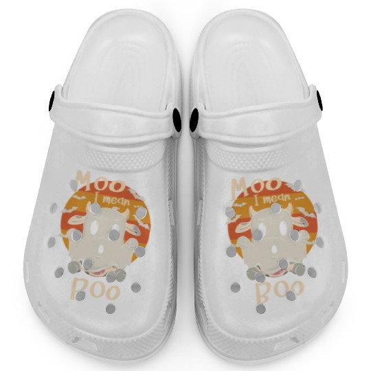 Moo I Mean Boo Trick Or Treating Cow Halloween Clogs