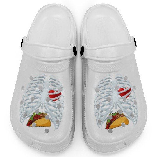Funny Taco Skeleton Rib Cage Dad Halloween Costume Clogs