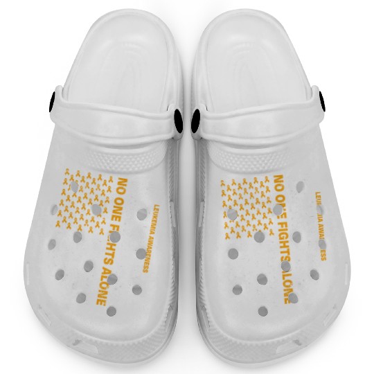 No One Fights Alone Usa Flag Leukemia Awareness Clogs