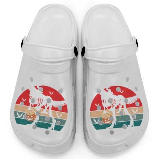 Halloween Boys Dinosaur Skeleton T rex Scary Pumpk Clogs