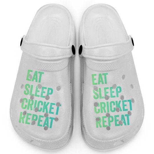 Eat sleep cricket repeat | Cricket Lover Clogs