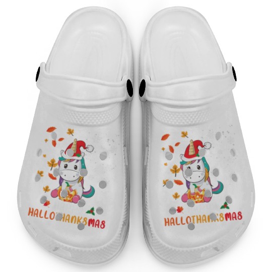 Unicorn Lover Halloween Happy Hallothanksmas Clogs