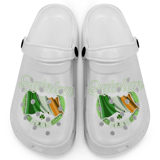 Quinlan Surname Irish Last Name Ireland Flag Clogs