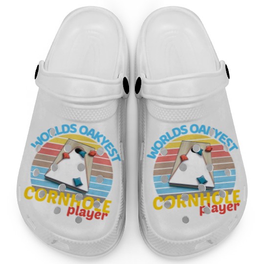 worlds oakyest cornhole player two Clogs