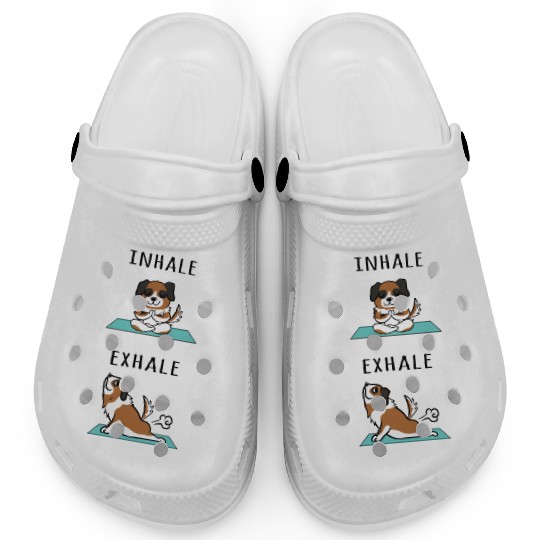 Yoga Inhale Exhale Saint Bernard Clogs