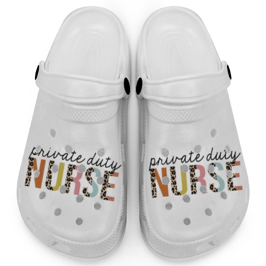 Private-Duty Nurse Leopard Print Registered RN Clogs