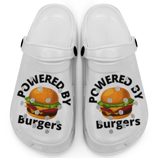 Powered by Burgers - Fast Food Lover - Funny Beef Clogs