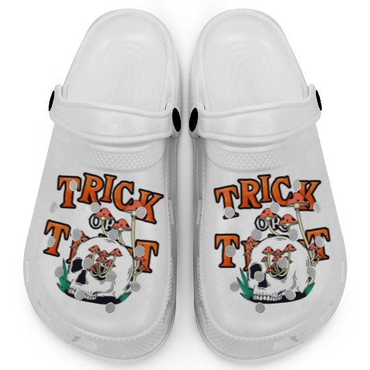 Trick or Treat People With Kindness Skeleton Hallo Clogs