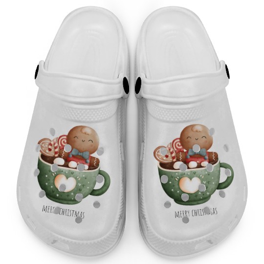 Christmas Gingerbread Graphic Clogs