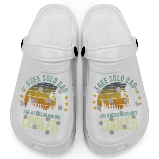 Funny Free Solo Dad Cool Rock Climbing Climber Clogs