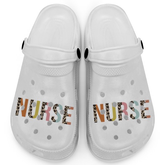 Private-Duty Nurse Colorful Leopard Print Funny Clogs