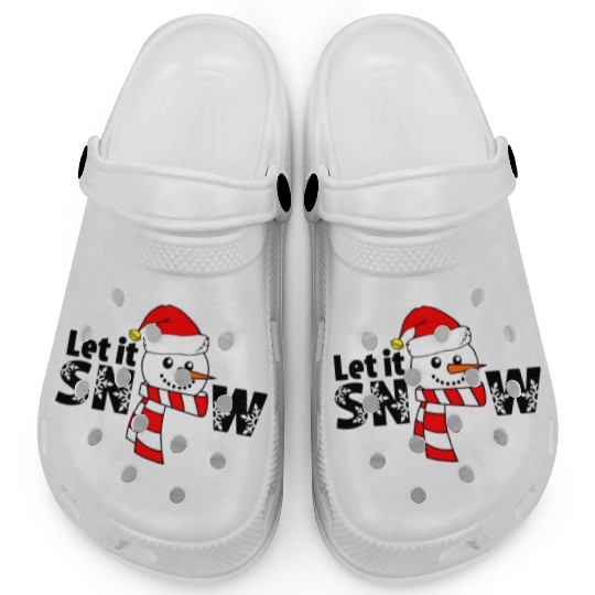 Let It Snow Snowman Snowflake Christmas Holiday Clogs