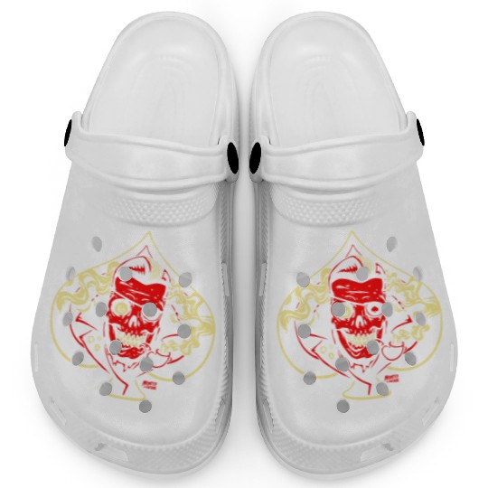 Ace of Spades Rockabilly Skull Clogs