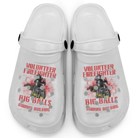 Volunteer Firefighter Run Into A Burning Bulding Clogs