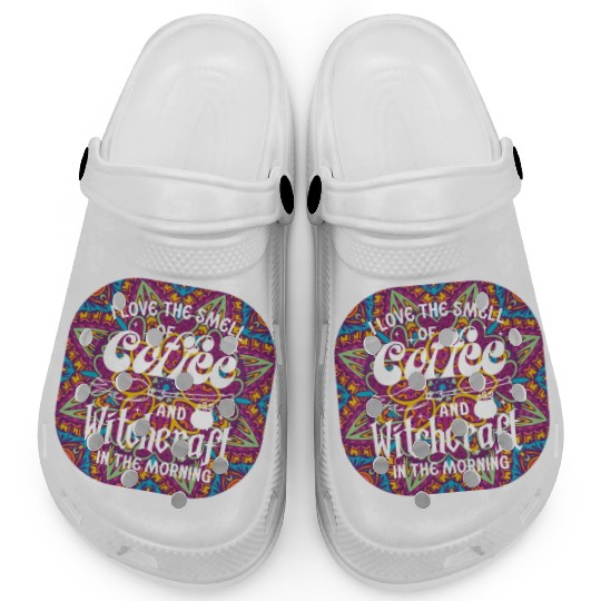 Witchy Funny Quote On a Mandala purple Clogs