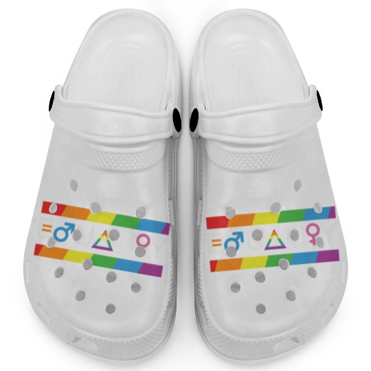 LBGT Flag Gay Pride Human Vintage Rainbow Clogs