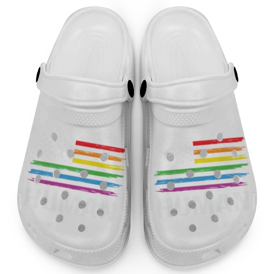 LBGT Flag Gay Pride Human Vintage Rainbow Clogs