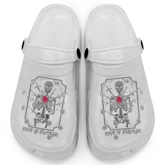 8 of Swords Tarot Card Skeleton Witchy Pagan Clogs