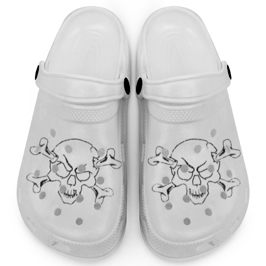Grunge Pirate Skull And Crossbones Clogs